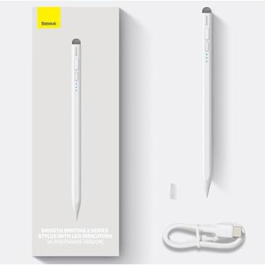 Imagem de BAASEUS Caneta Stylus de escrita suave com indicadores LED (ativa + passiva) branca SMOOTH WRITING 2 SERIES STYLUS WITH LED INDICATORS (ACTIVE/PASSIVE VERSION)