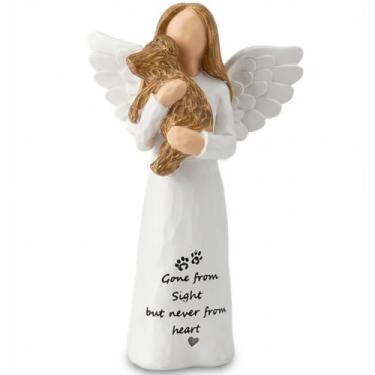 Imagem de Nexoria Presentes em memória de cachorro para perda de cachorro, presentes de memorial de animais de estimação para cães, estatueta de anjo de resina esculpida à mão, presente de simpatia para perda