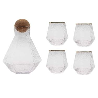 Imagem de Pote de água de vidro geométrico criativo nórdico, simples, resistente ao calor, para suco, leite, chaleira fria, bule de chá, transparente, garrafa de água