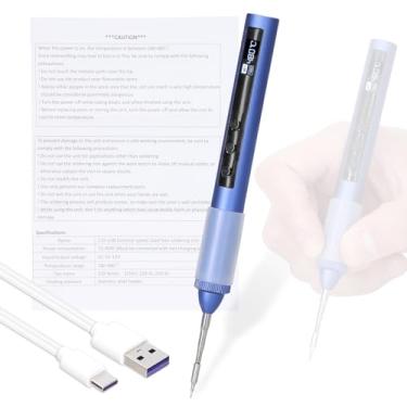 Imagem de Ferro de solda elétrico inteligente, ferro de solda elétrico inteligente, estação de solda USB portátil 180-480℃ Display OLED Caneta de soldagem com configuração de temperatura e função de calibração