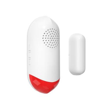 Imagem de Alarme de Porta e Janela Segurança Residencial Sensor Magnético Sem Fio Anti-Roubo Som Luz Voz Controle via APP Instalação Fácil para Garagem Apartamento