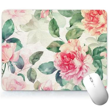 Imagem de Tapete de mesa de flor de couro, mouse pad de arte colorida, teclado de computador, mouse pad para jogos, protetor e capa à prova d'água, capa decorativa de couro PU, tapete de mouse para laptop