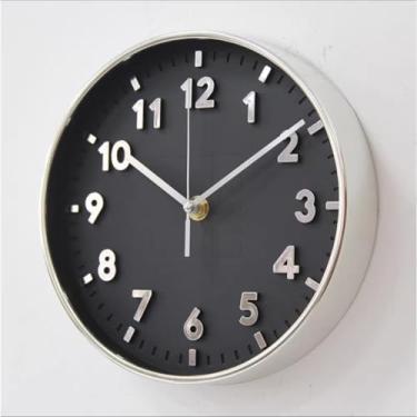 Imagem de Relógio de Parede Silencioso para Sala de Estar - Design Moderno e Simples, Relógio Doméstico com Indicadores Clara, Ideal para Quarto, Cozinha e Escritório, Fácil de Instalar e Usar (Prata/preto)