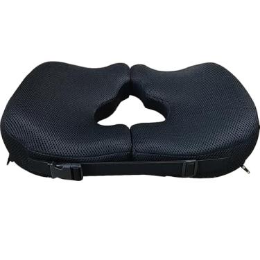 Imagem de Almofada de rosquinha de duas peças para dor no cóccix, almofada de dor de cama grossa 100% de espuma de memória, almofadas de alívio de pressão em forma de T para cóccix e bumbum (preto)