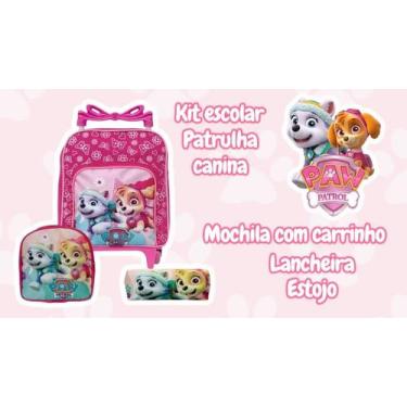 Imagem de Kit Mochila Escolar Patrulha Canina Skye Rodinhas Lançamento - TOYS 2U
