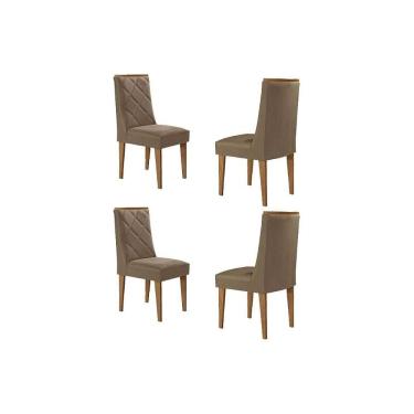 Imagem de Kit 4 Cadeiras de Cozinha Pietá 4 Un Madeira Capuccino/Corano Capuccino - Rufato