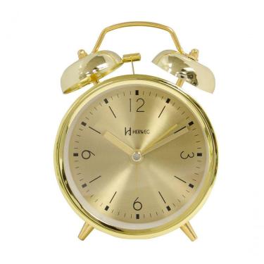 Imagem de Relógio Despertador De Mesa Dourado Herweg 2720-029 Dourado