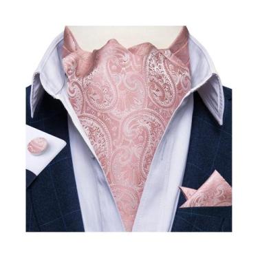 Imagem de Conjunto De Abotoaduras De Luxo Masculinas Ascot Com Lenço De Bolso Pa