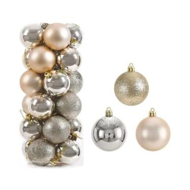 Imagem de Bolas De Natal De 6CM, 24 Peças, Enfeites Pendurados Para Decoração De
