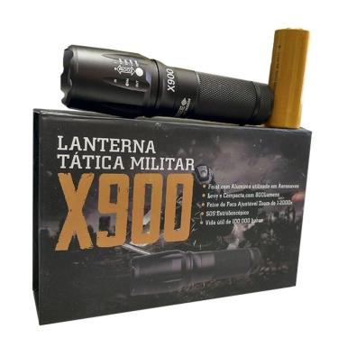 Imagem de Lanterna Led Tática T6 Militar X900 com Bateria Recarregável