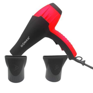 Imagem de Secador De Cabelos Profissional Alta Potencia Cor:Vermelho - com preto