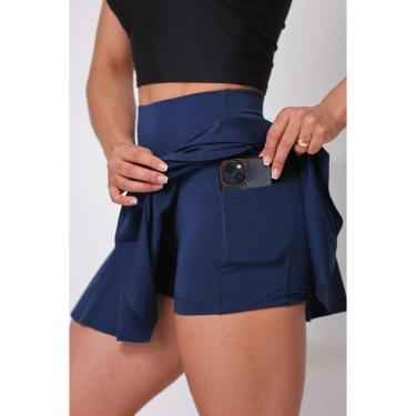 Imagem de Short Saia Babado Com Bolso Cintura Alta Academia Suplex Fitness Wolfox-Feminino