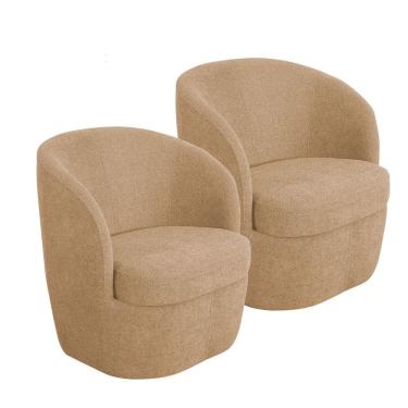 Imagem de Kit 2 Poltronas Carrara com Manta Acrilica Movellu Home