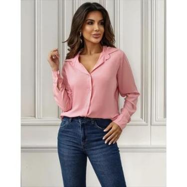 Imagem de Camisa feminina social manga longa para look alfaiataria presente ideal-Feminino