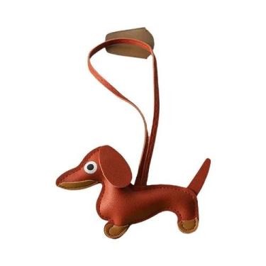 Imagem de Chaveiro De Cachorrinho Fofo, Acessório Clássico De Moda Em Couro PU, 