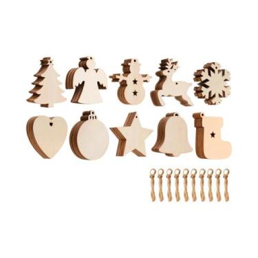 Imagem de Pingentes De Madeira Pequenos Para Árvore De Natal 10-40 Peças Artesan
