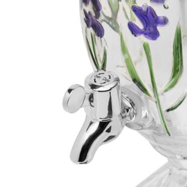 Imagem de Suqueira com Pé e Tampa Lavanda Hand Painting 4,5L Cristal - Lyor