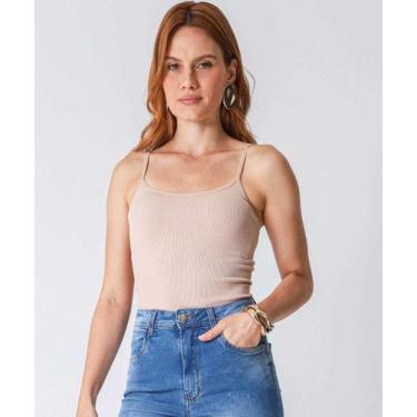 Imagem de Blusa Regata Feminina Canelada Sem Costura Marisa Bege-58059, Bege, PP