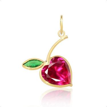 Imagem de Pingente Ouro 18k 750 Maçã De Zircônias - Sofistgold, Maça vermelha