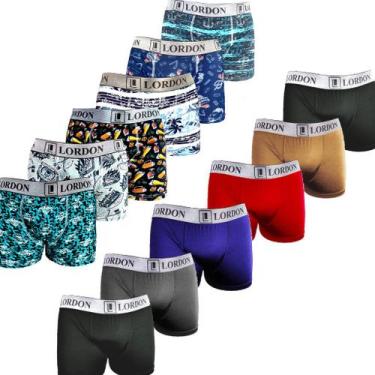 Imagem de Cueca Boxer Box kit 5 Peças P ao Plus Size Adulto Masculino Estampada 
