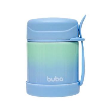 Imagem de Pote Térmico Inox c/ Colher 320ml - Degradê Azul - Buba, Azul, Degradê