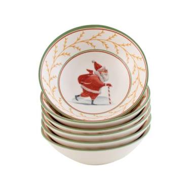 Imagem de Conjunto 6 bowls decorados Acetinado Ho Ho Ho Natal - Alleanza Cerâmic