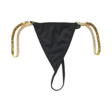 Imagem de Biquíni Sexy Feminino Com Strass, Parte Inferior Tipo Tanga, Múltiplas
