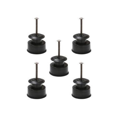 Imagem de Kit 500 Roldanas Isoladas Preta C/prego 30mm Para Arames Eletrificados em Pead RD30 - Z...