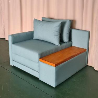 Imagem de Poltrona Cama Solteiro com Tampo Lateral Direito Tecido Acquablock 100