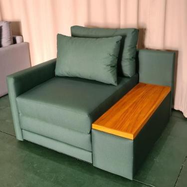 Imagem de Poltrona Cama Solteiro com Tampo Lateral Direito Tecido Acquablock 100