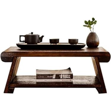 Imagem de Mesa De Meditação Estilo Japonês Altar Mesa De Chão Dobrável Mesa Baixa Para Sentar No Chão Mesa De Chá Antiga Mesa Baixa Simples Mesa De Centro Para Sala De Estar,Marrom,50x30x20cm,YUYANAIAI