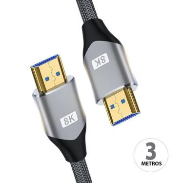 Imagem de Cabo Hdmi 3m 8K 60hz Ultra HD 2.1 e 4K 120hz - 3 Metros - Audio Tecnol