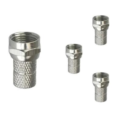 Imagem de 4 Conector F Coaxial Macho RG6 Crimpar Foxlux Rosqueável