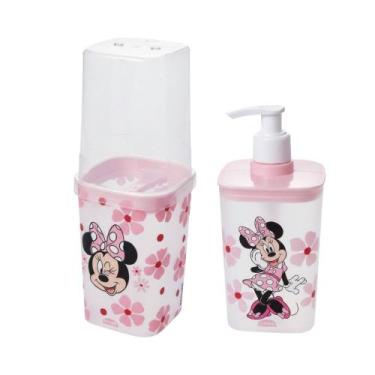 Imagem de Kit Porta Escovas Dispenser Sabonete Líquido Acessórios Banheiro - - P