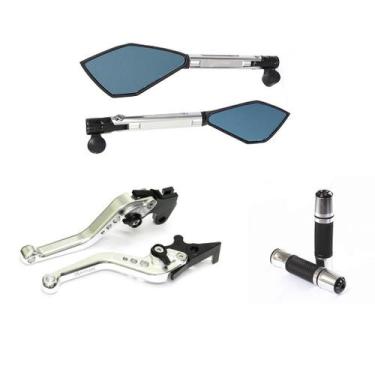 Imagem de Kit Esportivo Manopla Retrovisor Manete Factor 125 150 UBS Fazer 150 -