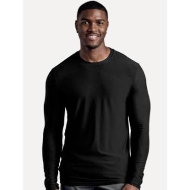 Imagem de Camiseta Calvin Klein Swimwear Masculina Manga Longa UV Preto-Masculino