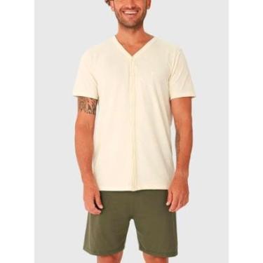 Imagem de Pijama Curto Malwee 1000130741 Masculino Com Botões Malha Algodão T. P/XGG-Masculino