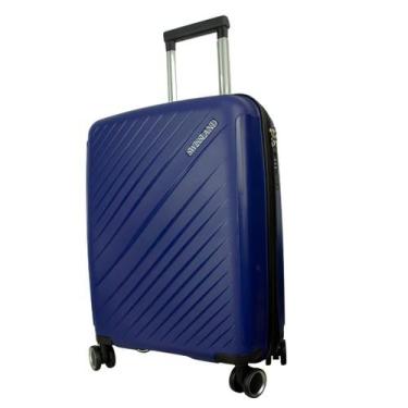Imagem de Mala de Viagem SWISSLAND Juno 32Kg Grande Ziper Expansor Azul Cadeado 