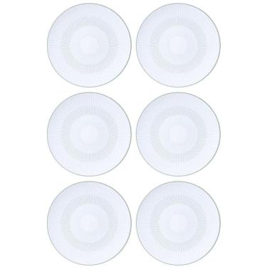 Imagem de Conjunto 6 Pratos Rasos de Jantar em Porcelana Decorada 25cm Tramontina Lineare Cozinha...