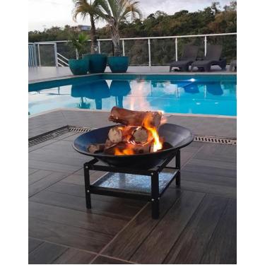 Imagem de Lareira Externa 57cm p/ Jardim a Lenha Aquecedor Fogueira Fireplace Po