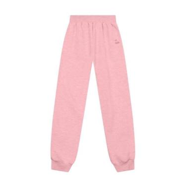 Imagem de Calça jogger infantil menina em moletinho Brandili, Rosa, 8