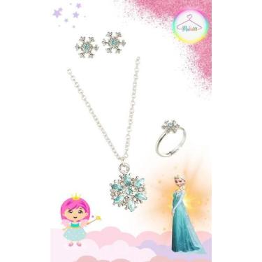 Imagem de Conjunto Semijoias Princesas. (Colar, Binco e Anel) - Gelo