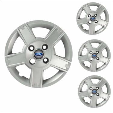 Imagem de Jogo Calota Aro 14 Fiesta Hatch Sedan 2008 à 2010 Ford + Emblema Resin