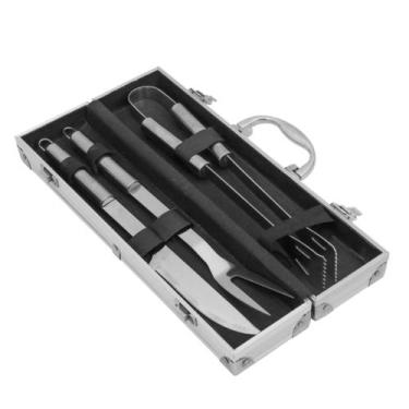 Imagem de Jogo Churrasco 3pçs Inox Com Maleta - Mimo Style