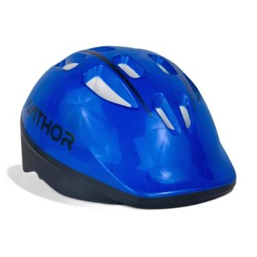 Imagem de Capacete infantil nathor bike roller skate esporte, Azul escuro, Preto