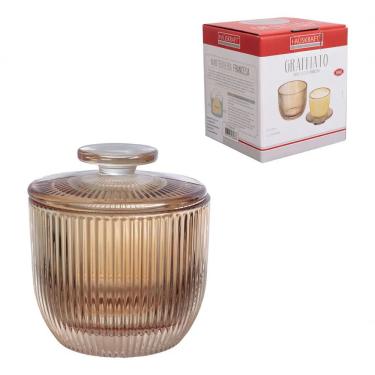 Imagem de Manteigueira Francesa Melina Porta Manteiga Vidro Design Francês Mesa Cozinha Âmbar Hauskraft 150g
