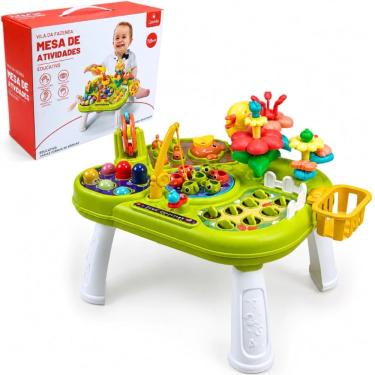 Imagem de Mesa de Atividades Educativa CBS0279 6 em 1 Interativa com Jogos de Fazenda Plástico Castela