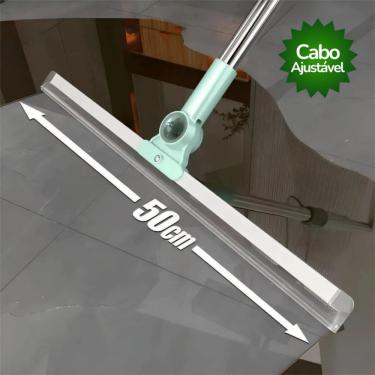 Imagem de Rodo de Silicone para Limpeza de Piso e Vidros Uso Duplo com Gancho Secos e Molhados Prático para Casa