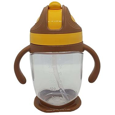 Imagem de Copo De Treinamento BPA FREE Com Alça E Canudo 300ML (Infantil) (Marrom C/Amarelo)