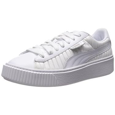 Imagem de PUMA Tênis feminino Basket Platform, Puma branco-puma branco-puma branco, 9
